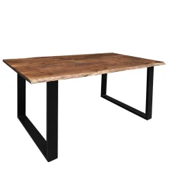 Baumkante Designtisch aus Akazie in Nussbaumfarben - Ondeon