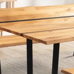 Baumkante Esszimmertisch aus Wildeiche massiv - Jessmine