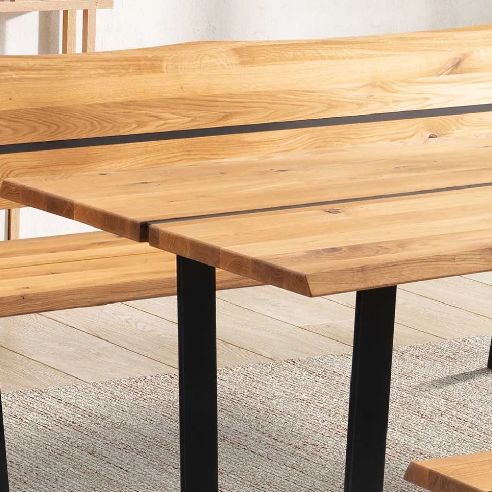 Baumkante Esszimmertisch aus Wildeiche massiv - Jessmine