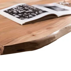 Baumkante Esszimmertisch mit U-Gestell Braun - Jeguta