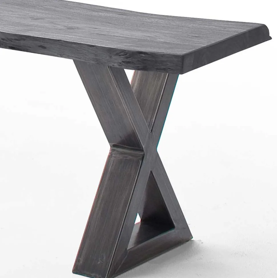 Baumkanten Essbank in Akazie Grau - Simael