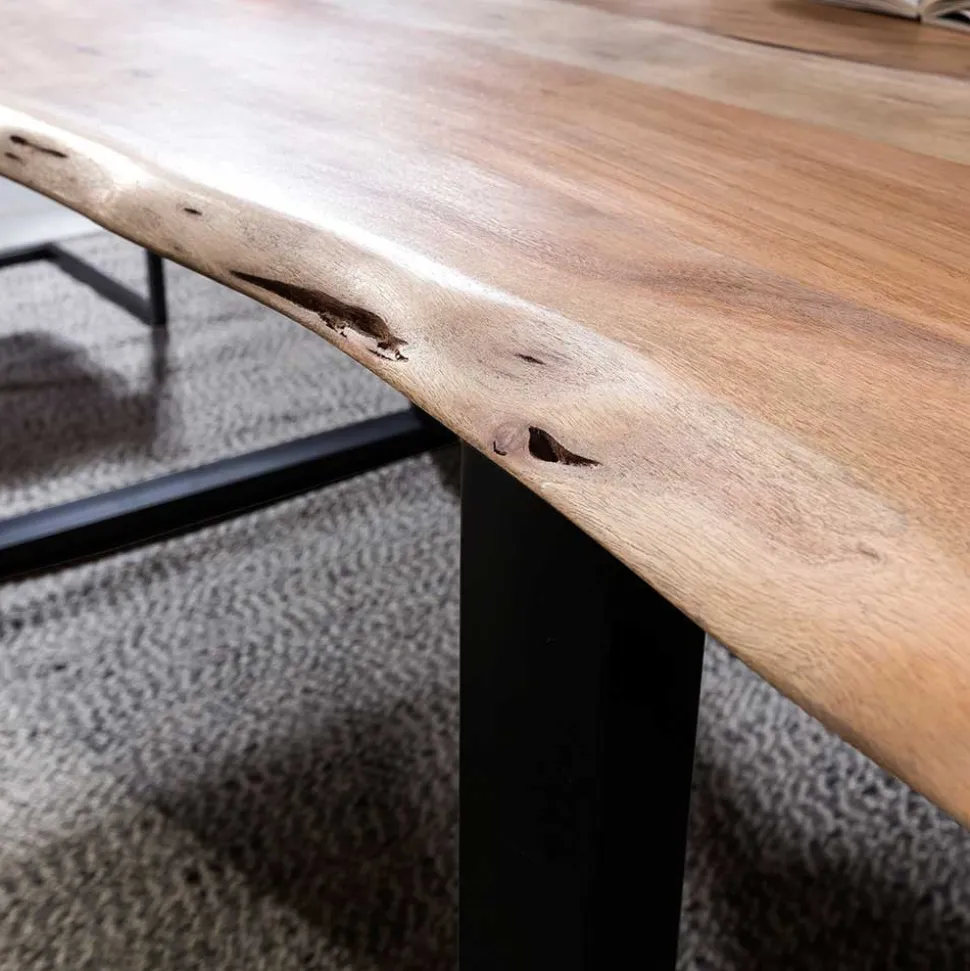 Baumkanten Essgruppe mit U-Füßen - Tonnato (dreiteilig)