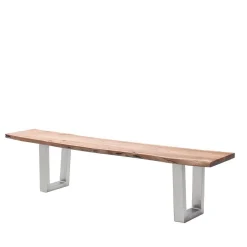 Baumkanten Esstischbank mit Trapez-Bügelbeinen - Zolitaria