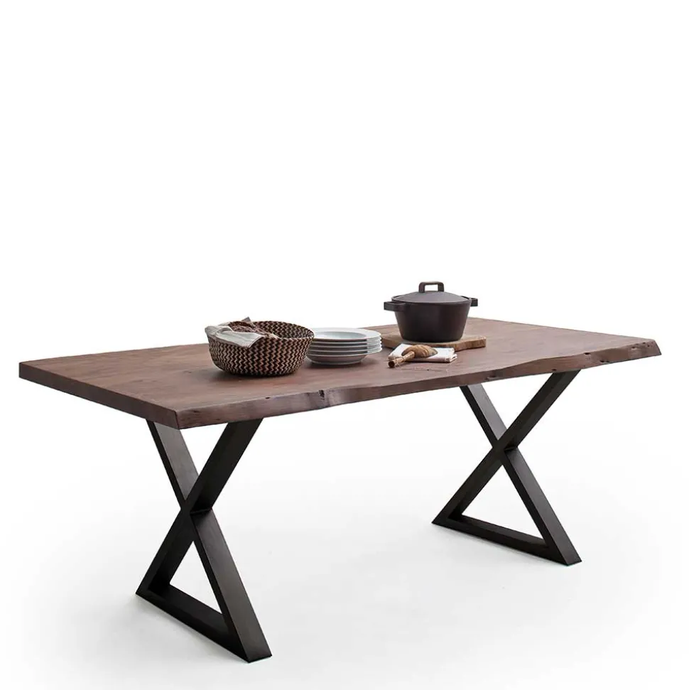 Baumkanten Esszimmertisch in Walnuss - Adakras