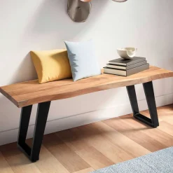 Baumkanten Flurbank aus Akazie Massivholz - Reggio