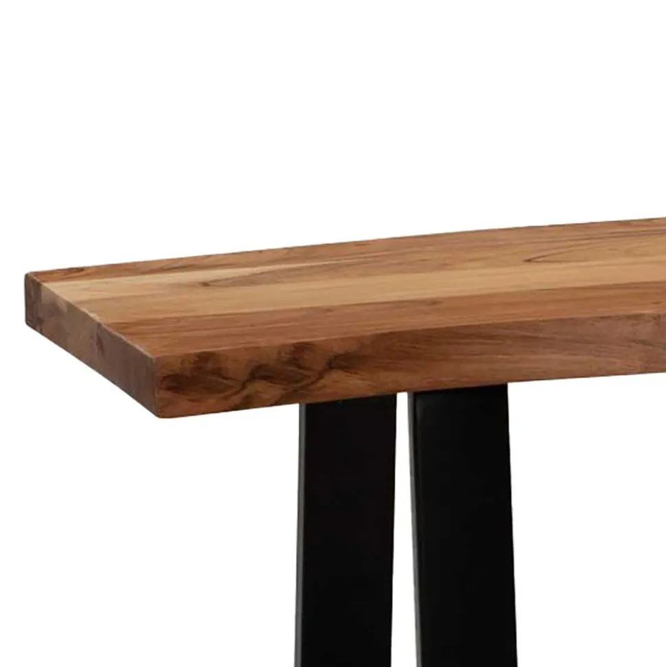 Baumkanten Küchenbank mit Trapezbeinen - Pafigona