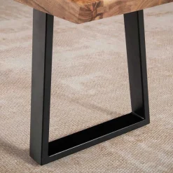 Baumkanten Küchenbank mit Trapezbeinen - Pafigona