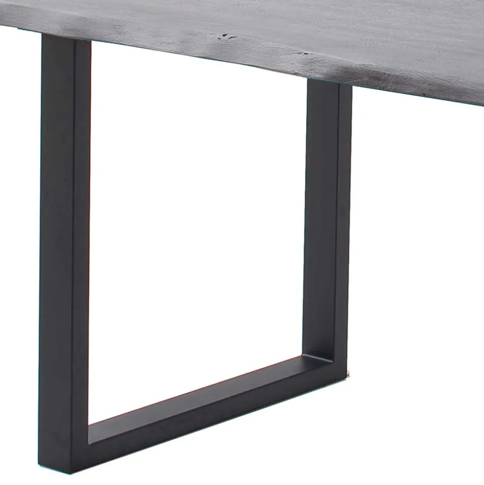 Baumkanten Küchentisch in Akazie Grau - Balanza