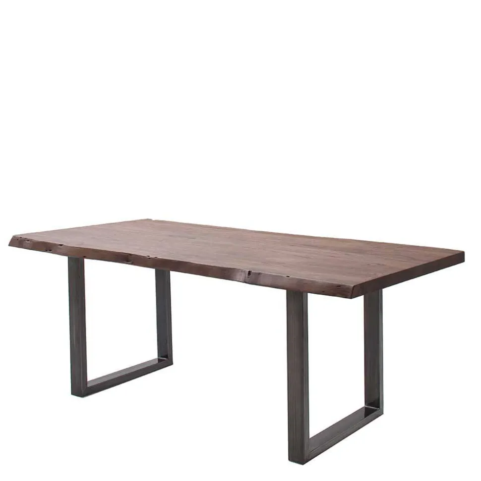 Baumkanten Tisch aus Akazie in Walnuss Braun - Rodrico