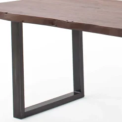Baumkanten Tisch aus Akazie in Walnuss Braun - Rodrico
