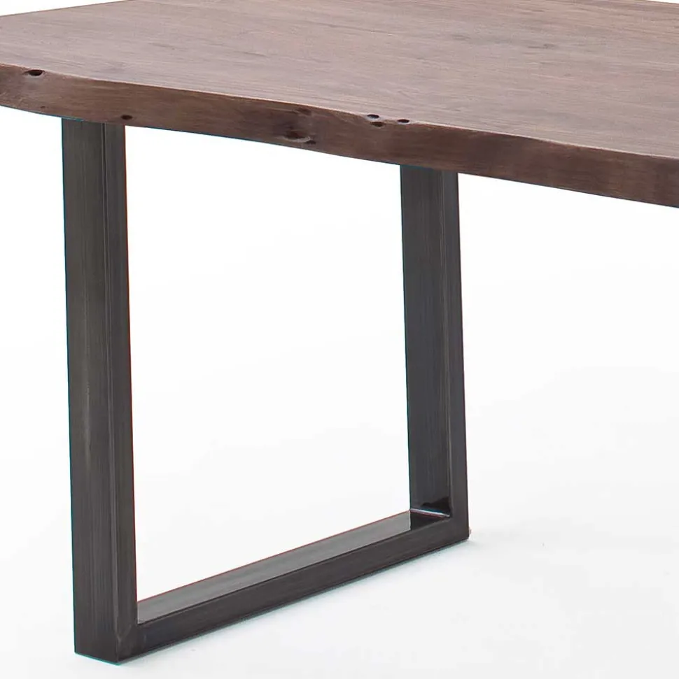 Baumkanten Tisch aus Akazie in Walnuss Braun - Rodrico