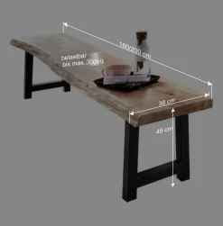 Baumkantenbank Morienta aus Eiche massiv