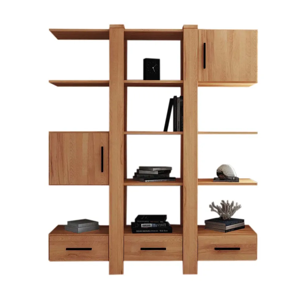 Bücherregal Mosniak mit Schubladen und Türen