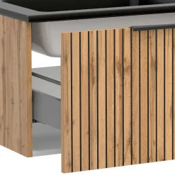 2-Becken Waschtisch im Set modern - Crystoga (vierteilig)