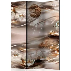 Bedruckter Paravent in Braun & Grau - Vannos