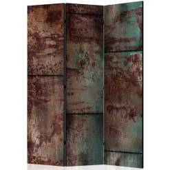 Bedruckter Paravent in Metallstruktur Optik - Save