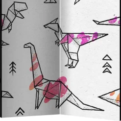 Bedruckter Paravent mit Origami Dinos - LittleBill