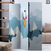 Bedruckter Paravent mit Rakete & Berglandschaft - Kayonar