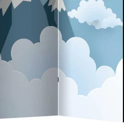 Bedruckter Paravent mit Rakete & Berglandschaft - Kayonar