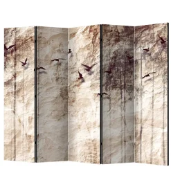 Bedruckter Paravent mit Vögel Bäume Motiv - Estoron