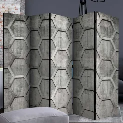 Bedruckter Paravent mit Wabenmuster in Grau - Heavens