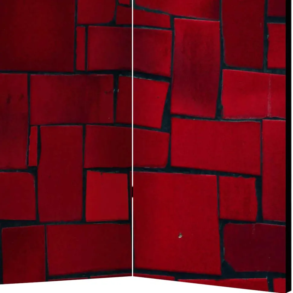 Bedruckter Paravent Rote Mauer - Zerval