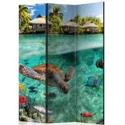 Bedruckter Paravent Urlaubsträume Meer & Bewohner - Luzillo