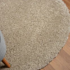 Beigefarbener Teppich in Rund 150 cm - Excellence