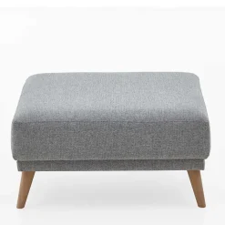 Beistellhocker aus Strukturstoff Grau - Lyanez