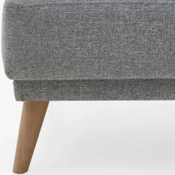 Beistellhocker aus Strukturstoff Grau - Lyanez