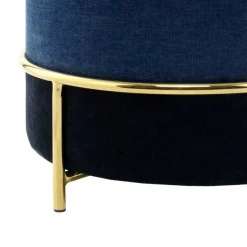 Beistellhocker in Blautönen und Gold - Vadrus