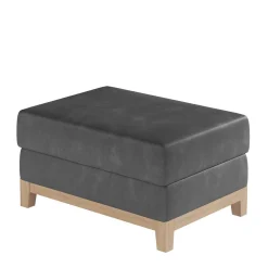 Beistellhocker in Dunkelgrau Samt - Bildo