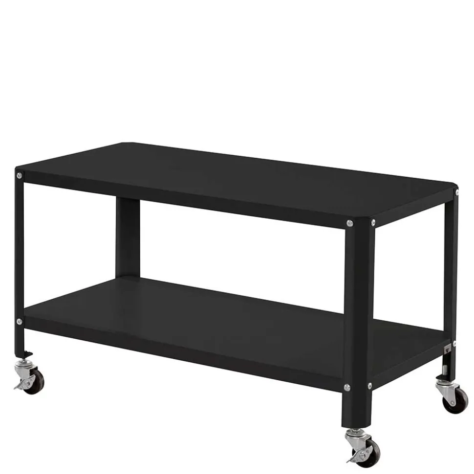 Beistelltisch auf Rollen in Schwarz - Holiday