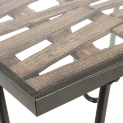 Beistelltisch aus Glas & Holz & Stahl - Zilandra