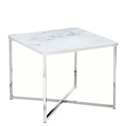 Beistelltisch aus Glas in Marmoroptik - Annike