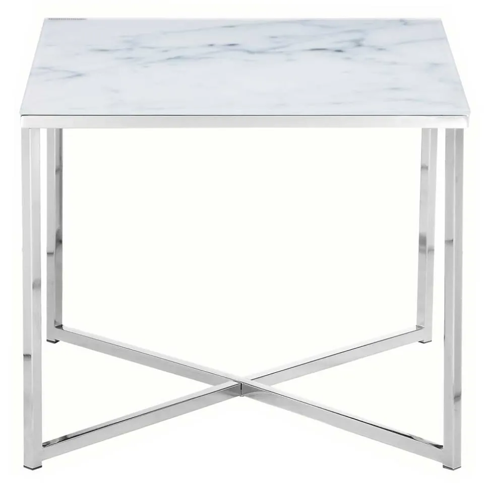 Beistelltisch aus Glas in Marmoroptik - Annike