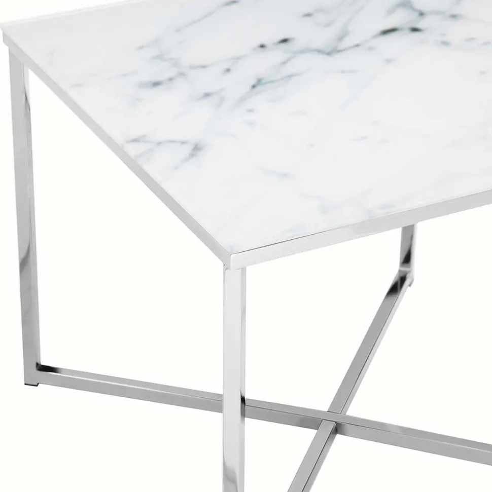 Beistelltisch aus Glas in Marmoroptik - Annike