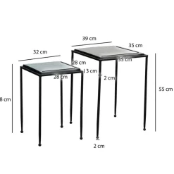 Beistelltisch Duo aus Strukturglas - Zontania (zweiteilig)