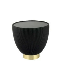 Beistelltisch in Schwarz Kunstleder - Viborg