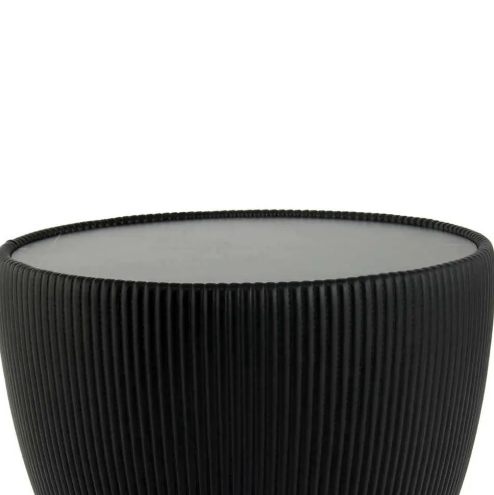 Beistelltisch in Schwarz Kunstleder - Viborg