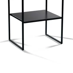 Beistelltisch mit Ablage in Schwarz Marmor Optik - Eila