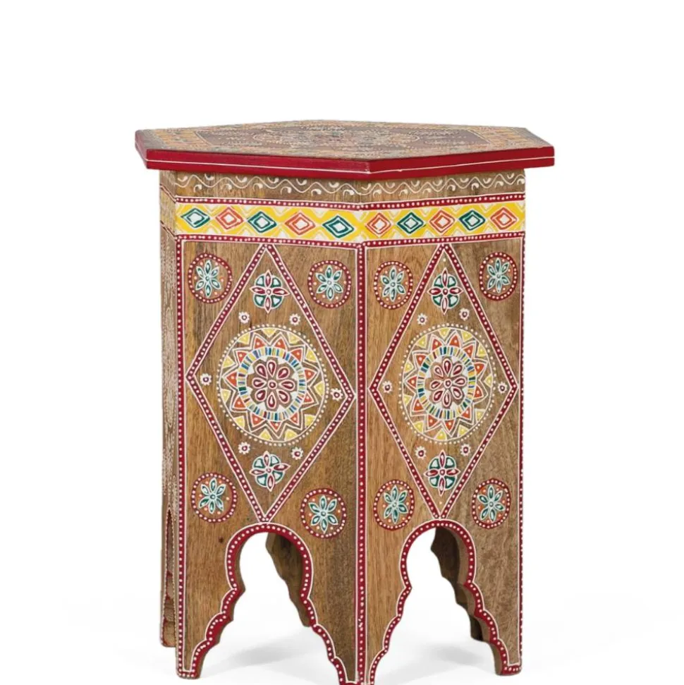 Beistelltisch mit farbenfrohen Mandalas und Mustern - Jambi