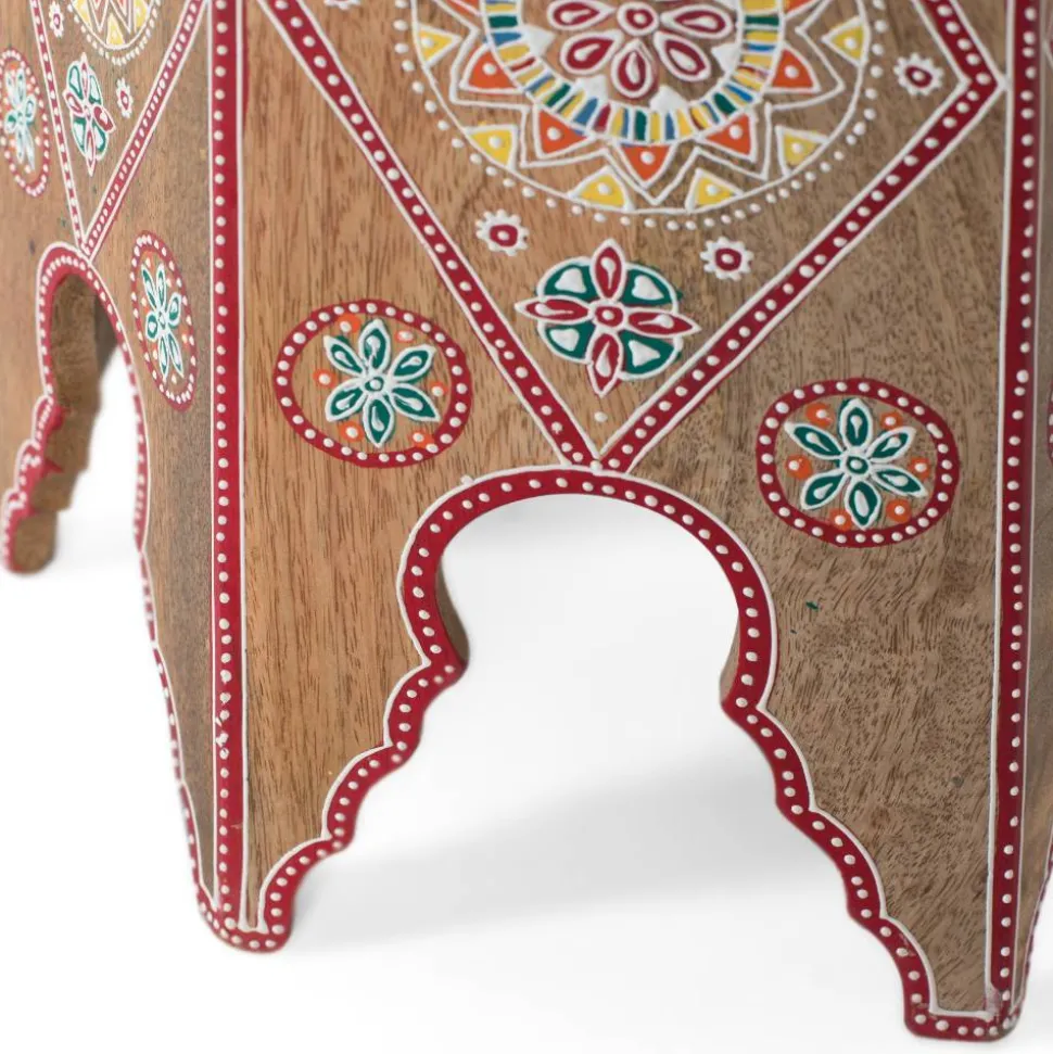 Beistelltisch mit farbenfrohen Mandalas und Mustern - Jambi