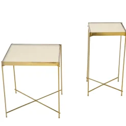 Beistelltisch mit Glasplatte quadratisch - Ponimo