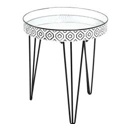 Beistelltisch mit Platte aus Spiegelglas - Elba