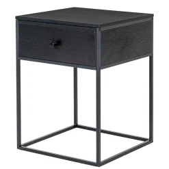 Beistelltisch mit Schublade in Schwarz - Esbessa