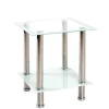 Beistelltisch mit zwei Glasplatten 40x46x40 cm - Ubinus
