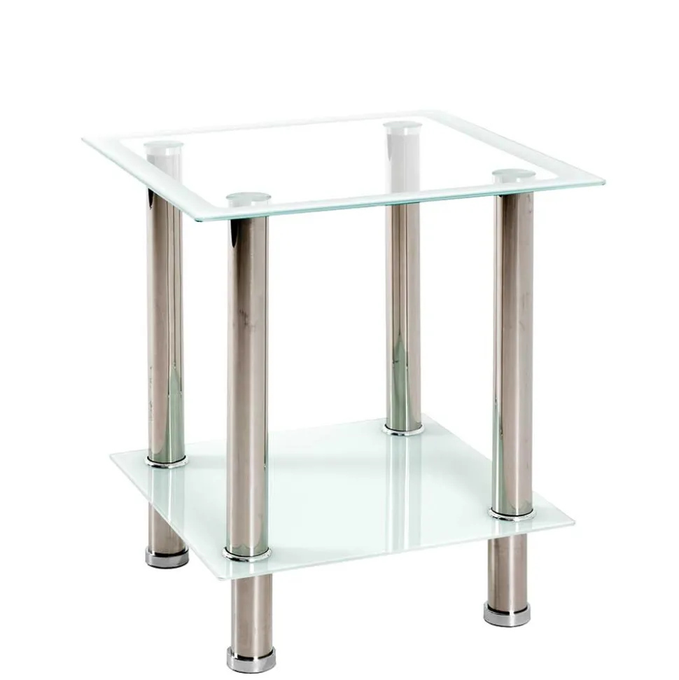 Beistelltisch mit zwei Glasplatten 40x46x40 cm - Ubinus
