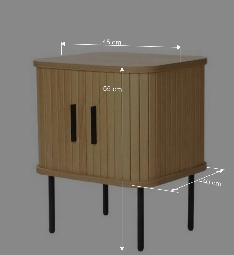 Beistelltisch Nachtkommode mit Schiebetüren - Barnetta