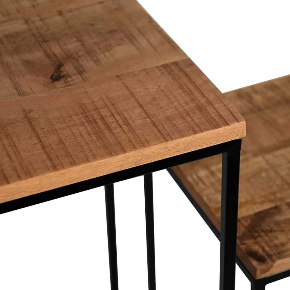 Beistelltisch Set in Mangoholz Natur - Asnada (zweiteilig)